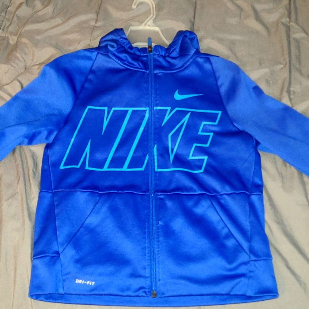 NIKE DRI FIT ZIPUP HOODIE BOYS YOUTH LARGE BLUE